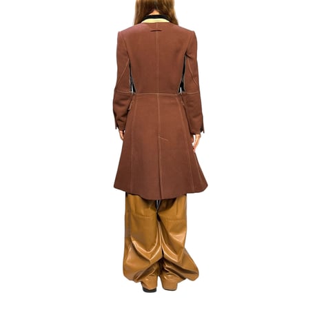 【USED】Jean Paul Gaultier FEMME 1995AW "Cyber Collection" PVC Panel Double Breasted Riding Coat