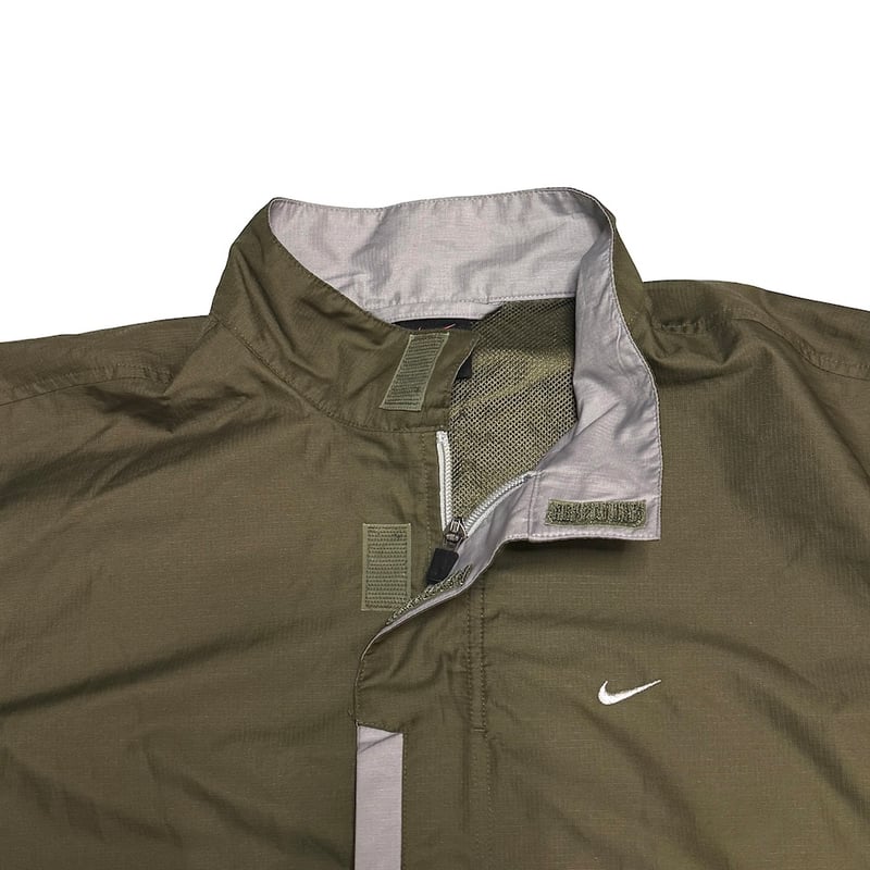 USED】00's NIKE Clima-FIT Olive Nylon Jacket Mi