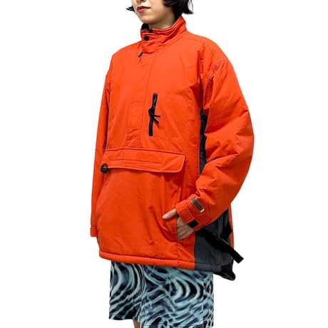 【USED】90's-00's OLD NAVY PULLOVER PUFFER JACKET ORANGE