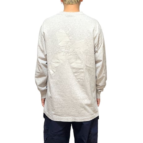 【USED】90'S STUSSY SPLASH "X" L/S T-SHIRT GRAY