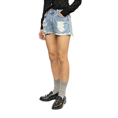 【USED】90'S-00'S LEE CUT-OFF CRUSH DENIM SHORTS