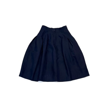 【USED】70's NAVY BOX PLEAT MIDI SKIRT - TALON ZIP