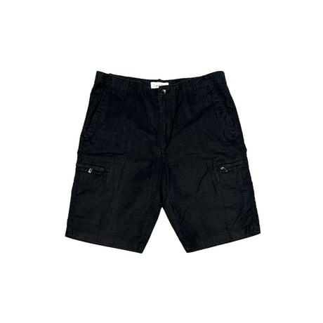 【USED】00's Calvin Klein COTTON LINEN 6-POCKET SHORTS BLACK