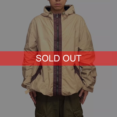 【USED】00’s NAUTICA JEANS Sand Beige Oversized Hooded Jacket