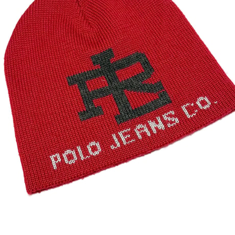 【USED】00's POLO JEANS CO. "RL" KNIT BEANIE