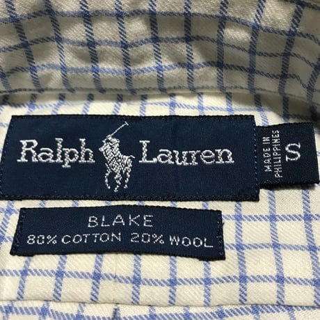 【USED】90'S RALPH LAUREN LATTICE CHECK B.D SHIRT