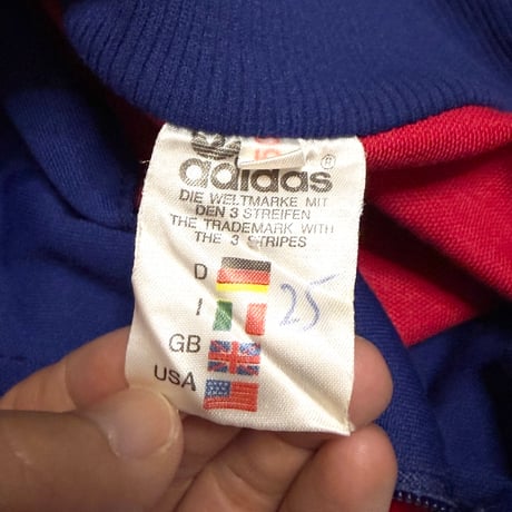 【USED】80's adidas Trefoil Half-Zip Track Top Red/Navy Made in Yugoslavia