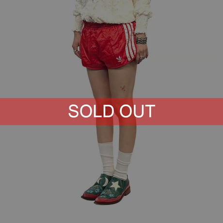【USED】70's adidas RUNNING POLY SHORTS RED MADE IN WEST-GERMANY