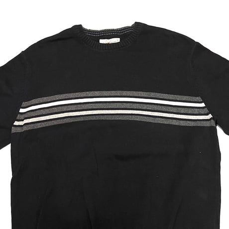 【USED】90'S-00'S SUN RIVER LINE COTTON KNIT SWEATER BLACK