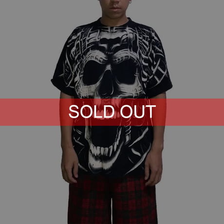 【USED】90'S  FULL PRINT SKULL T-SHIRT