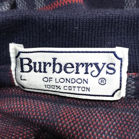 【USED】90'S  BURBERRYS NOVA CHECK POLO SHIRT NAVY