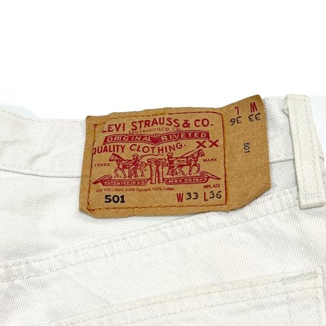 【USED】90'S EURO LEVI'S WHITE 501 JEANS