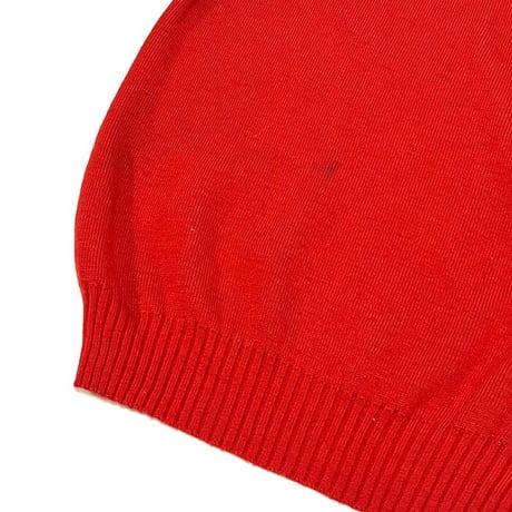 【USED】80'S-90'S BURBERRYS RED WOOL SWEATER ELBOW PATCHES