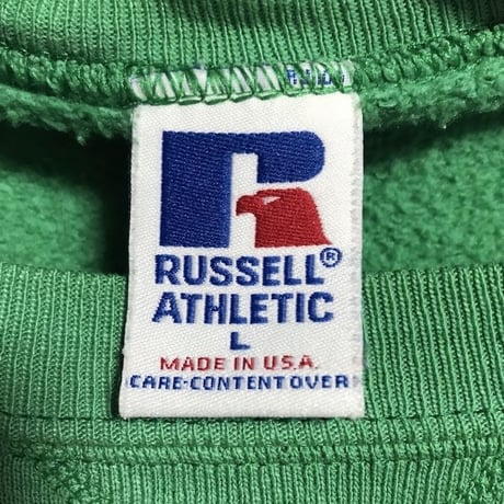 【USED】90'S RUSSELL ATHLETIC SWEAT SHIRT LIME GUREEN