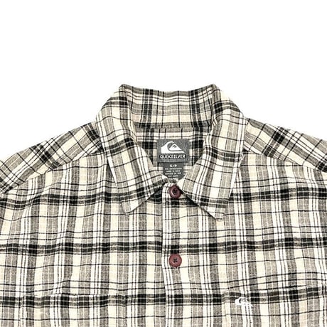 【USED】90'S-00'S QUIKSILVER COTTON FLANNEL CHECK SHIRT
