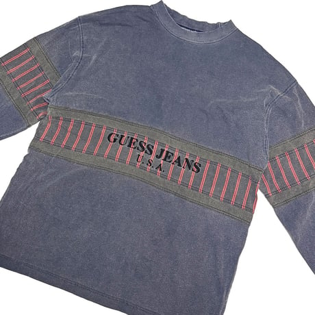 【USED】90's GUESS JEANS U.S.A. Stonewashed L/S T-shirt