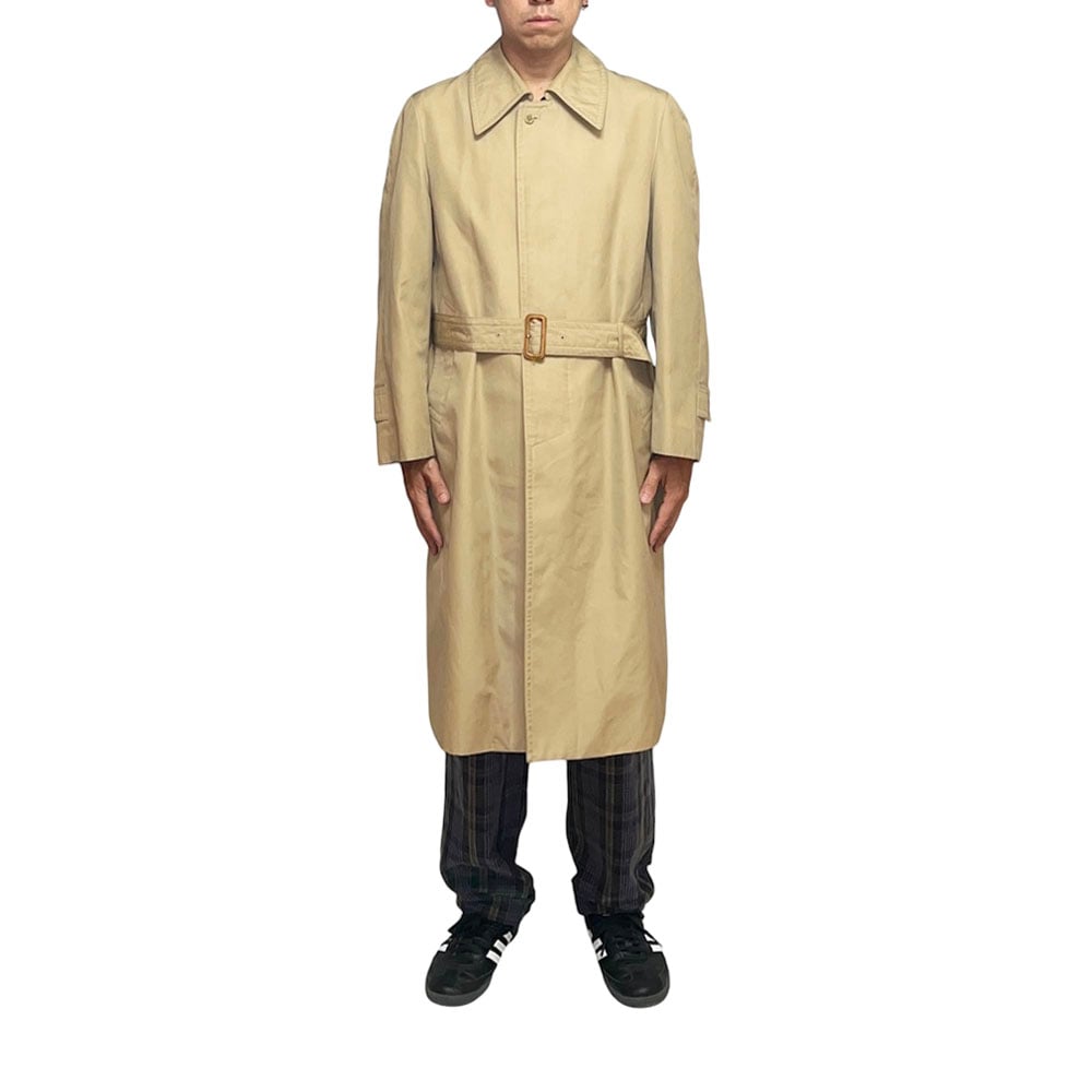 美品　hausammann+moos Diolen cotton ロングコート USED】80's-90's Diolen cotton + hausammann+moos