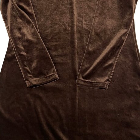 【USED】80'S Gilligan & O'Malley VELVET L/S DRESS