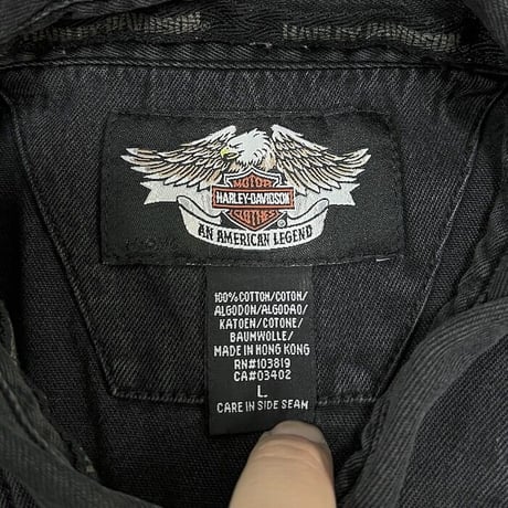 【USED】90'S-00'S HARLEY DAVIDSON BLACK FIRE SHIRT