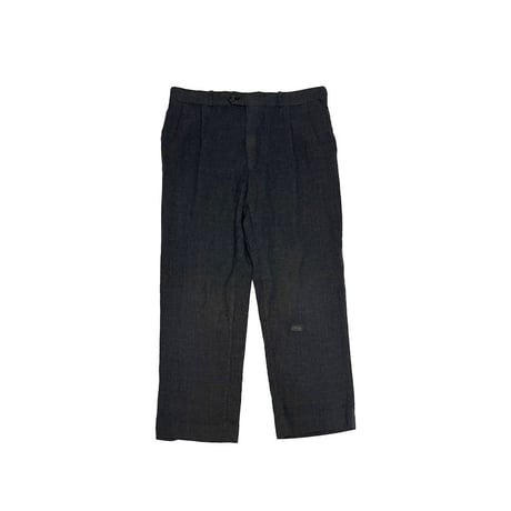 【USED】80's CHAPS Ralph Lauren Wool Wide Slacks Dark Gray Made In Canada
