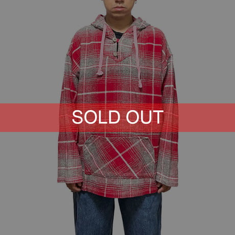 【USED】90'S BARREL ROLL FLANNEL CHECK MEXICAN PARKA