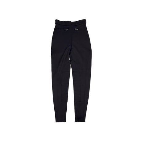 【USED】90's HERMÈS Paris Wool Stretch Tapered Pants Black