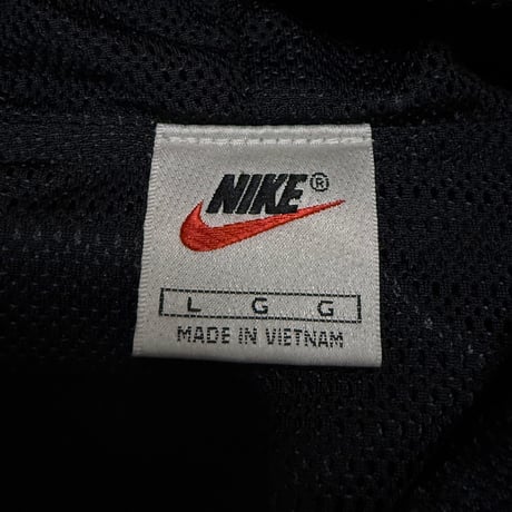 【USED】90's-00's NIKE Center Swoosh Nylon Anorak Hoodie Black