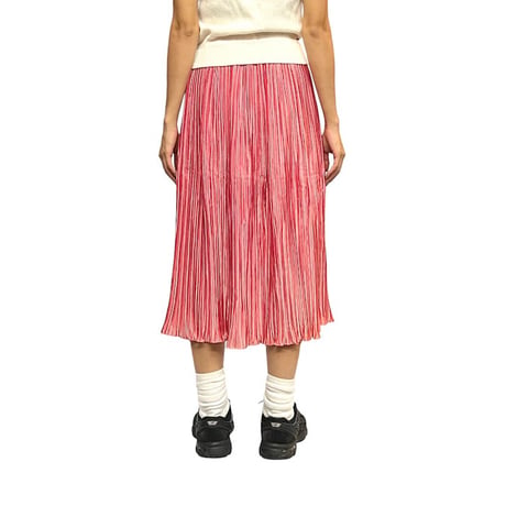 【USED】80's ACCORDION PLEATS SKIRT SHINY PINK