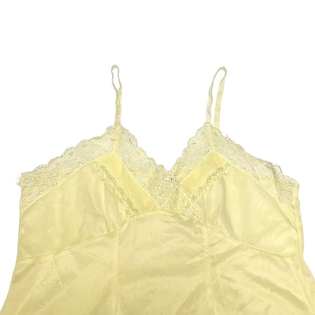 【USED】60's Perlon LINGERIE SLIP DRESS LEMON YELLOW