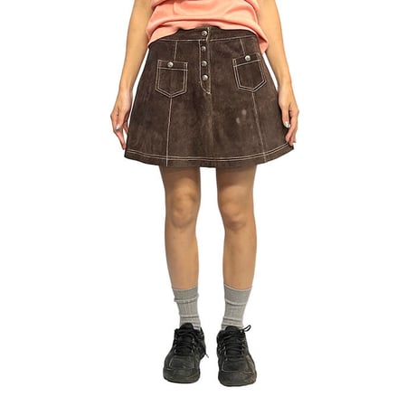 【USED】80'S mgr SUEDE LEATHER POCKET SKIRT