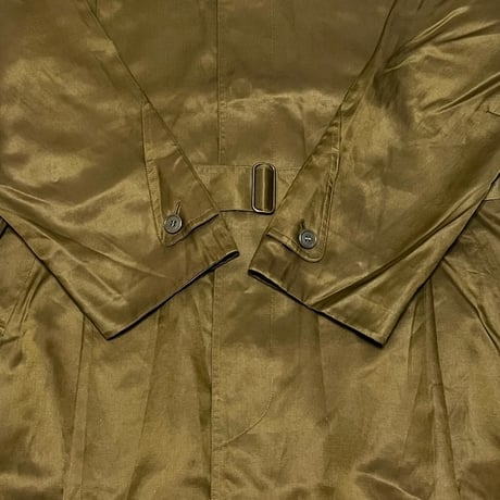 【USED】90's LANVIN Studio SATIN BROWN KHAKI COAT