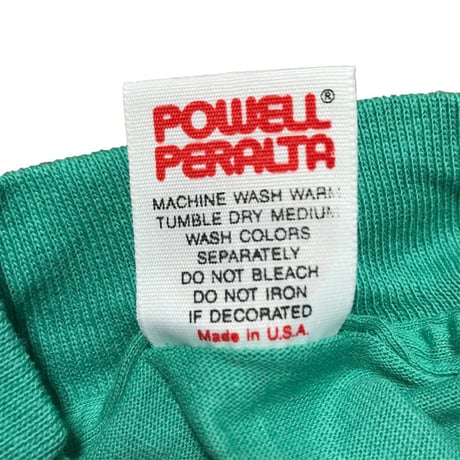 【DEAD STOCK】80'S POWELL "TONY HAWK" L/S T-SHIRT LIME GREEN