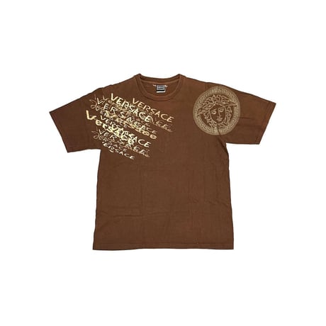 【USED】00's VERSACE JEANS COUTURE Cross Seam Print T-shirt