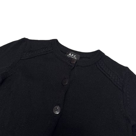 【USED】90's A.P.C. WOOL KNIT CARDIGAN BLACK