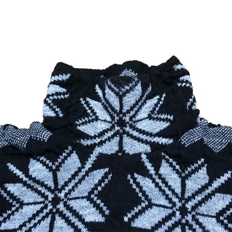 【USED】RAF SIMONS 2003-2004 AW "CLOSER" OVERSIZED SNOW PATTERN HI-NECK KNIT