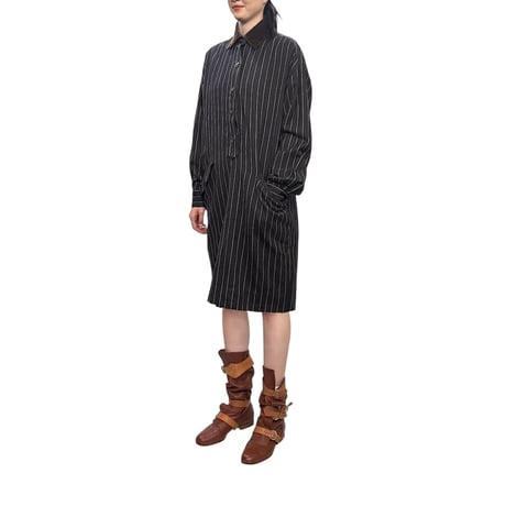【USED】BLASS DRESS BY BILL BLASS. PIN STRIPE WOOL DRESS
