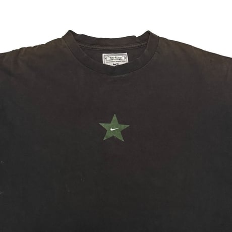 【USED】00's NIKE vintage One Star Athletics T-shirt Black Fade