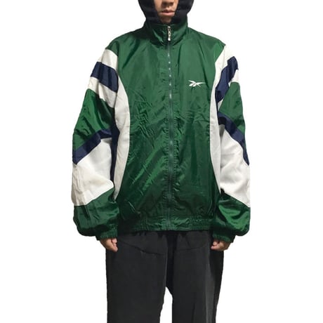 【USED】90'S REEBOK NYLON JACKET GREEN