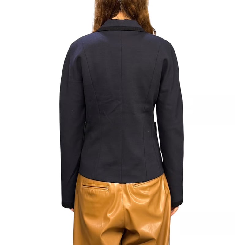 USED】CHANEL UNIFORM 2014PRE Navy Tailored Jack