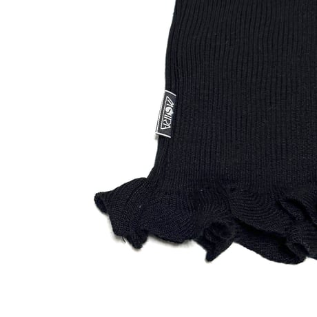 【USED】90's-00's MOIRA Black Ruffled Knit Top