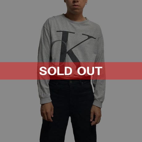 【USED】90'S  CALVIN KLEIN JEANS BIG LOGO L/S T-SHIRT