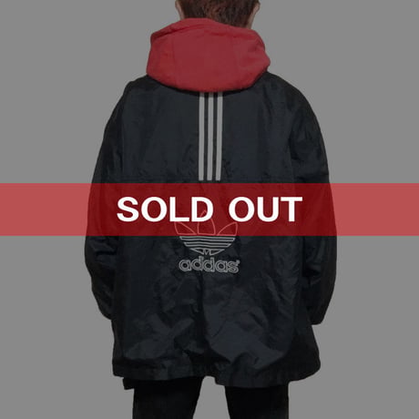 【USED】90'S ADIDAS NYLON JACKET TREFOIL & THREE LINE