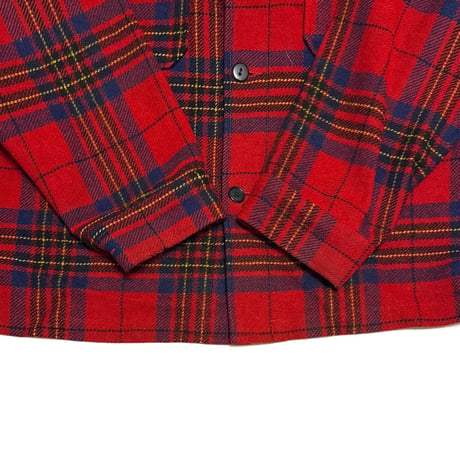 【USED】70's PENDLETON Red Tartan Wool CPO Shirt