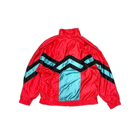 【USED】80'S adidas ZIGZAG LINE POLY JACKET RED