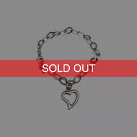 【USED】Vintage Italy 925 Silver Heart & Key Chain Bracelet