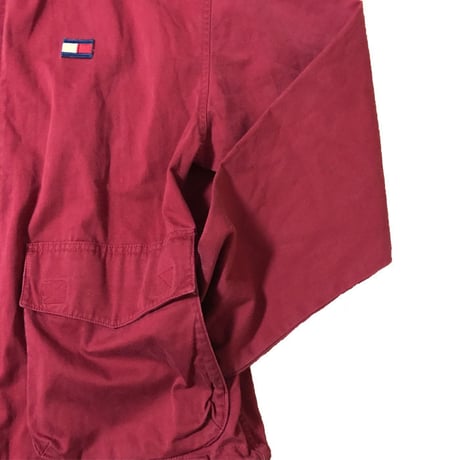 【USED】90'S TOMMY HILFIGER FLAG LOGO COTTON JACKET RED