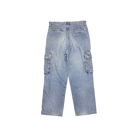 【USED】90's GUESS Wide Straight Fit Denim Cargo Pants