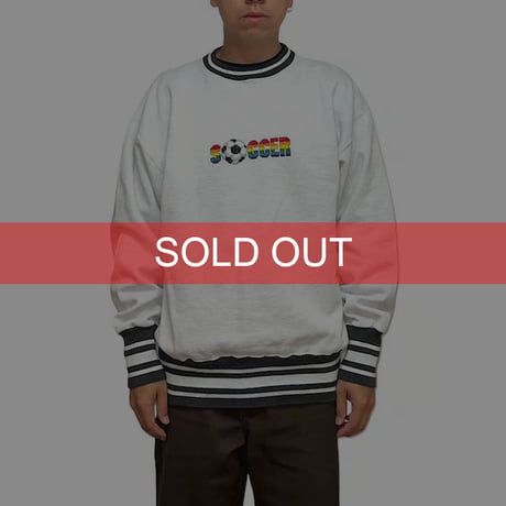 【USED】90's SOCCER EMBROIDERY SWEATSHIRT