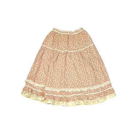【USED】70'S LIBERTY PATTERN LACE TRIM SKIRT