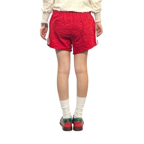 【USED】80's adidas RUNNING COTTON SHORTS RED MADE IN WEST-GERMANY